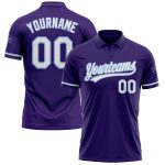Personalized Purple White-Light Blue Performance Vapor Golf Polo Shirt Team Custom Name and Number