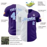 Personalized Purple White-Light Blue Pinstripe Authentic Split Fashion Baseball Jersey Team Custom Name and Number