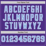 Personalized Purple White-Light Blue Pinstripe Authentic Split Fashion Baseball Jersey Team Custom Name and Number