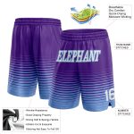 Personalized Purple White-Light Blue Pinstripe Fade Fashion Authentic Basketball Shorts Team Custom Name and Number