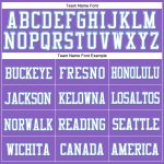 Personalized Purple White-Light Blue Stitched Cuffed Knit Hat Team Custom Name and Number