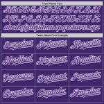 Personalized Purple White Line Authentic Baseball Jersey Team Custom Name and Number