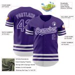 Personalized Purple White Line Authentic Baseball Jersey Team Custom Name and Number