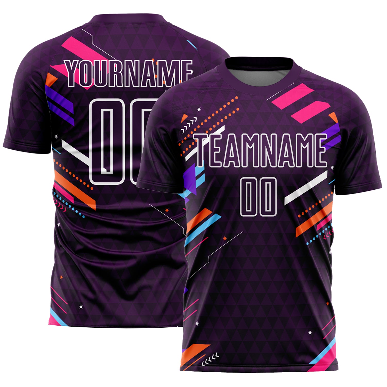 Personalized Purple White Lines Sublimation Soccer Uniform Jersey