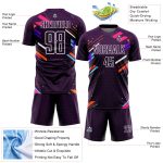 Personalized Purple White Lines Sublimation Soccer Uniform Jersey