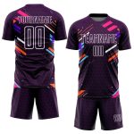 Personalized Purple White Lines Sublimation Soccer Uniform Jersey