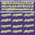 Personalized Purple White-Neon Green Authentic Sleeveless Baseball Jersey Team Custom Name and Number