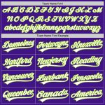Personalized Purple White-Neon Green Authentic Throwback Baseball Jersey Team Custom Name and Number