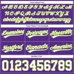 Personalized Purple White-Neon Green Authentic Throwback Basketball Shorts Team Custom Name and Number