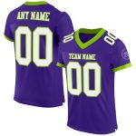 Personalized Purple White-Neon Green Mesh Authentic Football Jersey Team Custom Name and Number