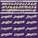 Personalized Purple White-Old Gold Authentic Baseball Jersey Team Custom Name and Number