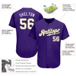 Personalized Purple White-Old Gold Authentic Baseball Jersey Team Custom Name and Number