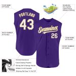 Personalized Purple White-Old Gold Authentic Sleeveless Baseball Jersey