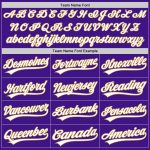 Personalized Purple White-Old Gold Authentic Throwback Baseball Jersey Team Custom Name and Number