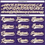 Personalized Purple White-Old Gold Hockey Lace Neck Jersey Team Custom Name and Number