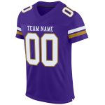 Personalized Purple White-Old Gold Mesh Authentic Football Jersey
