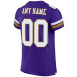 Personalized Purple White-Old Gold Mesh Authentic Football Jersey
