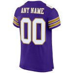 Personalized Purple White-Old Gold Mesh Authentic Football Jersey Team Custom Name and Number