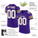 Personalized Purple White-Old Gold Mesh Authentic Football Jersey Team Custom Name and Number