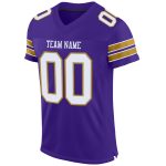 Personalized Purple White-Old Gold Mesh Authentic Football Jersey Team Custom Name and Number