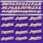 Personalized Purple White-Old Gold Mesh Authentic Throwback Baseball Jersey Team Custom Name and Number