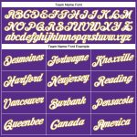 Personalized Purple White-Old Gold Performance T-Shirt Team Custom Name and Number