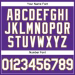 Personalized Purple White-Old Gold Performance T-Shirt Team Custom Name and Number