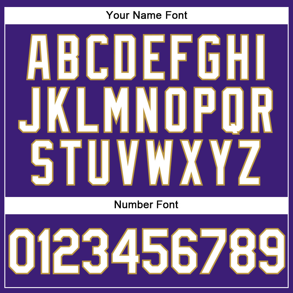 Personalized Purple White-Old Gold Performance Vapor Golf Polo Shirt Team Custom Name and Number Personalized Purple White-Old Gold Performance Vapor Golf Polo Shirt Team Custom Name and Number - Image 5