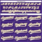 Personalized Purple White-Old Gold Performance Vapor Golf Polo Shirt Team Custom Name and Number