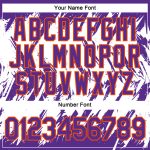 Personalized Purple White-Orange 3D Pattern Design Abstract Sharp Shape Performance T-Shirt Team Custom Name and Number