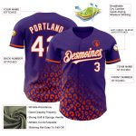 Personalized Purple White-Orange 3D Pattern Design Leopard Print Fade Fashion Authentic Baseball Jersey Team Custom Name and Number
