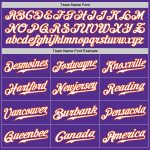 Personalized Purple White-Orange Authentic Baseball Jersey Team Custom Name and Number