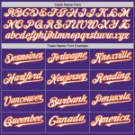 Personalized Purple White-Orange Authentic Raglan Sleeves Baseball Jersey Team Custom Name and Number
