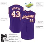 Personalized Purple White-Orange Authentic Sleeveless Baseball Jersey Team Custom Name and Number
