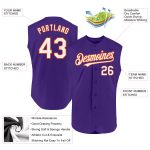 Personalized Purple White-Orange Authentic Sleeveless Baseball Jersey