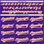 Personalized Purple White-Orange Authentic Throwback Baseball Jersey Team Custom Name and Number