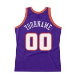 Personalized Purple White-Orange Authentic Throwback Basketball Jersey Team Custom Name and Number