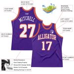 Personalized Purple White-Orange Authentic Throwback Basketball Jersey Team Custom Name and Number