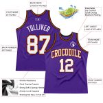 Personalized Purple White Orange-Black Authentic Throwback Basketball Jersey Team Custom Name and Number