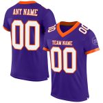 Personalized Purple White-Orange Mesh Authentic Football Jersey