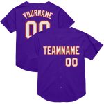 Personalized Purple White-Orange Mesh Authentic Throwback Baseball Jersey