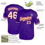 Personalized Purple White-Orange Mesh Authentic Throwback Baseball Jersey Team Custom Name and Number
