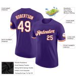 Personalized Purple White-Orange Performance T-Shirt Team Custom Name and Number