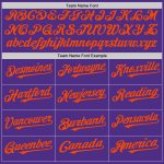 Personalized Purple White-Orange Pinstripe Authentic Split Fashion Baseball Jersey Team Custom Name and Number