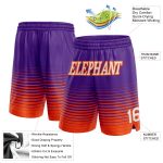 Personalized Purple White-Orange Pinstripe Fade Fashion Authentic Basketball Shorts Team Custom Name and Number