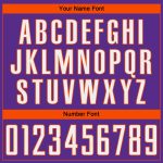 Personalized Purple White-Orange Pinstripe Fade Fashion Sublimation Soccer Uniform Jersey Team Custom Name and Number