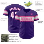 Personalized Purple White-Pink Authentic Baseball Jersey