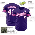 Personalized Purple White-Pink Authentic Baseball Jersey Team Custom Name and Number
