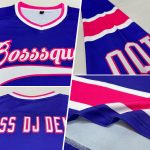 Personalized Purple White-Pink Hockey Jersey Team Custom Name and Number