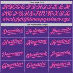 Personalized Purple White-Pink Pinstripe Authentic Split Fashion Baseball Jersey Team Custom Name and Number